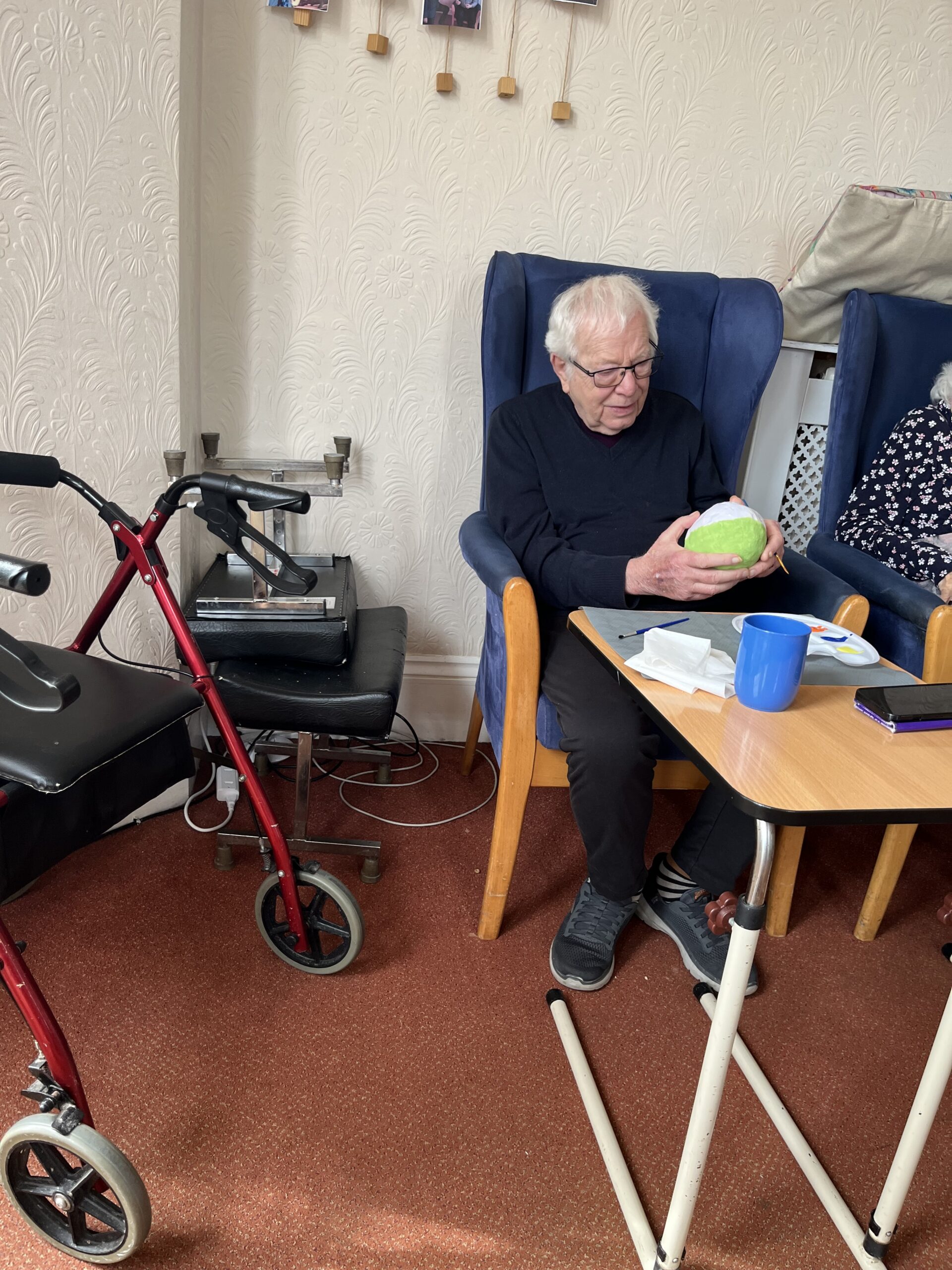 Brian inspecting his handy work