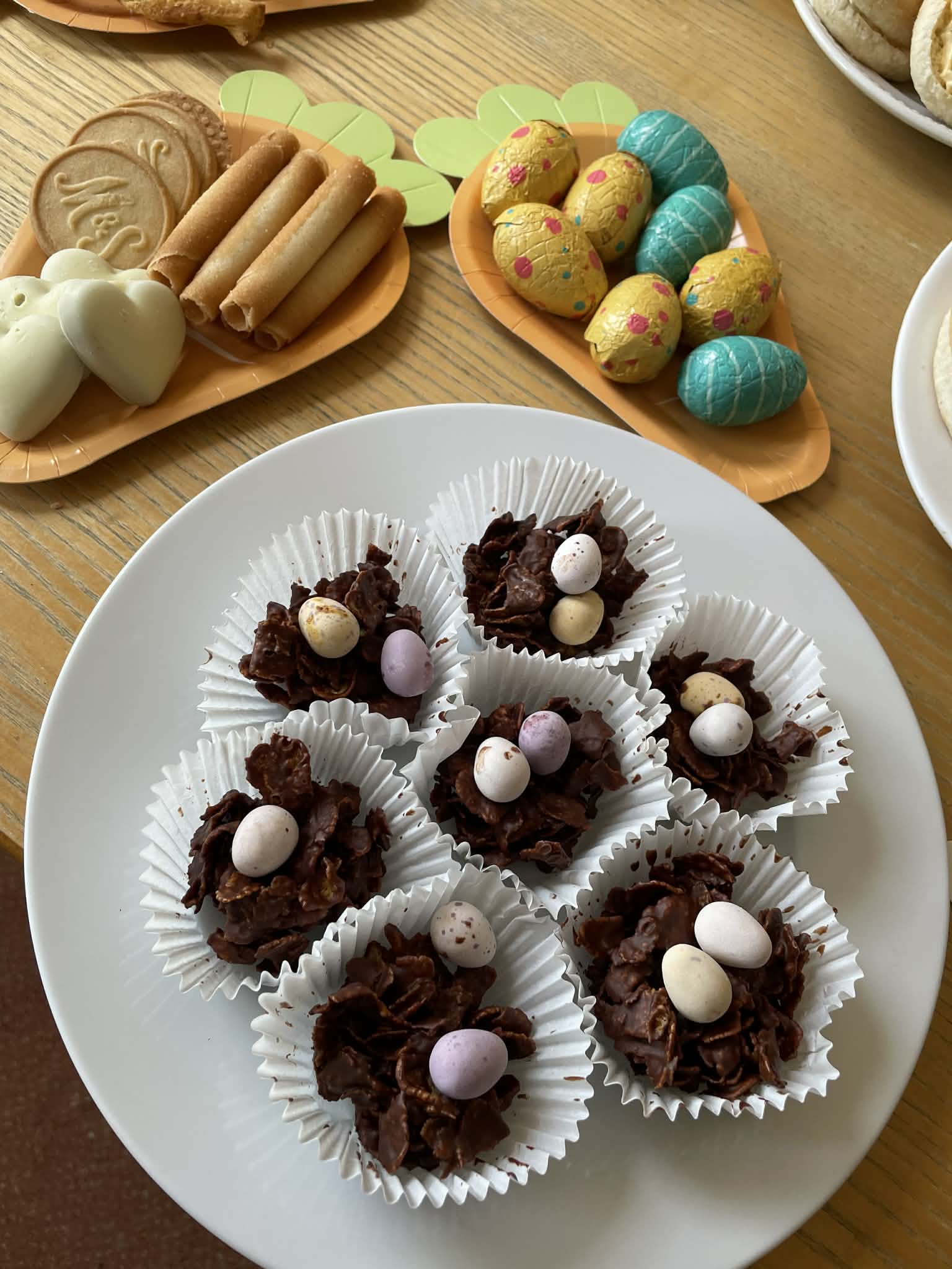 Easter treats including chocolate cornflake egg nests