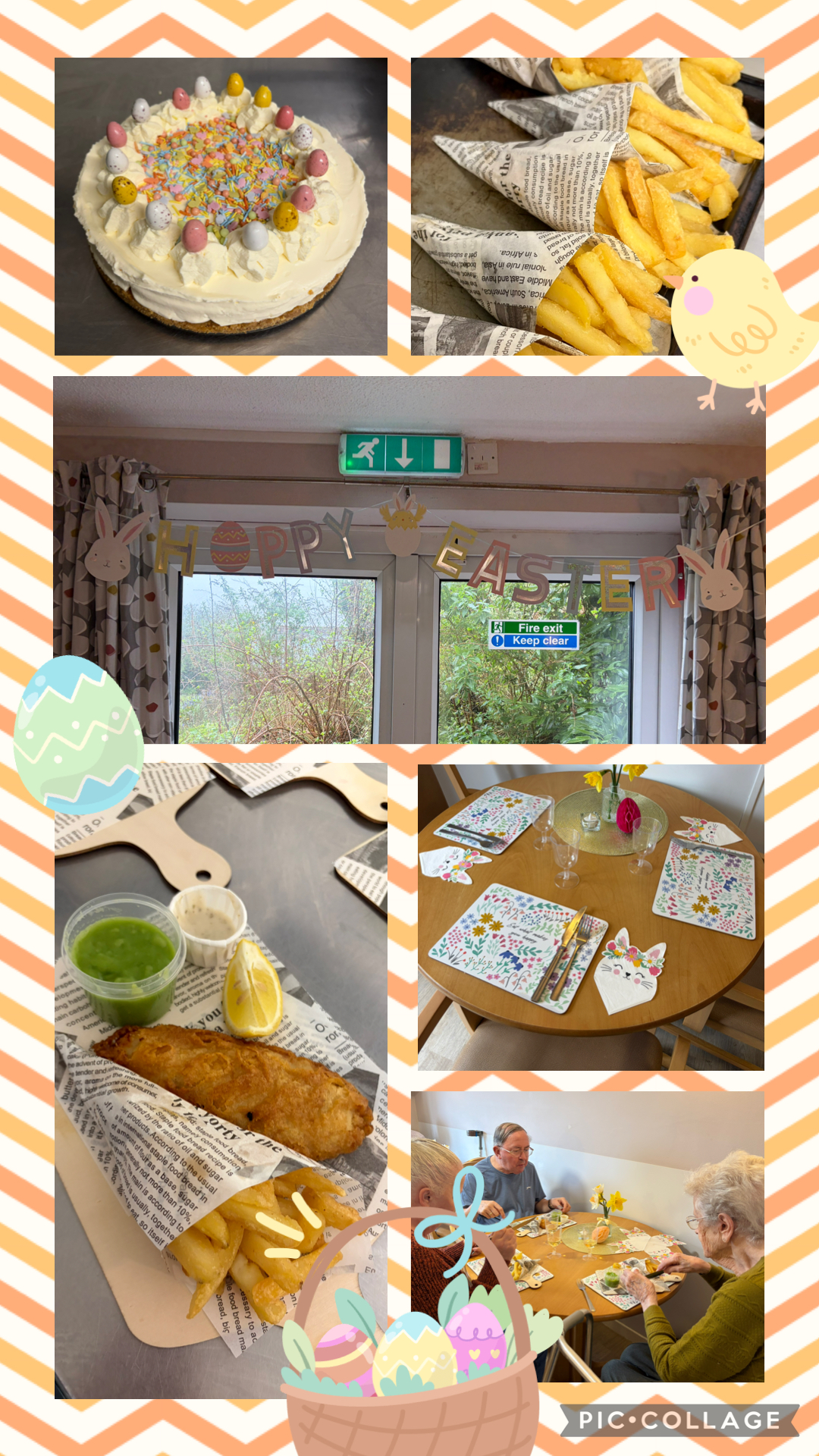 Fish and chip supper and Easter cake