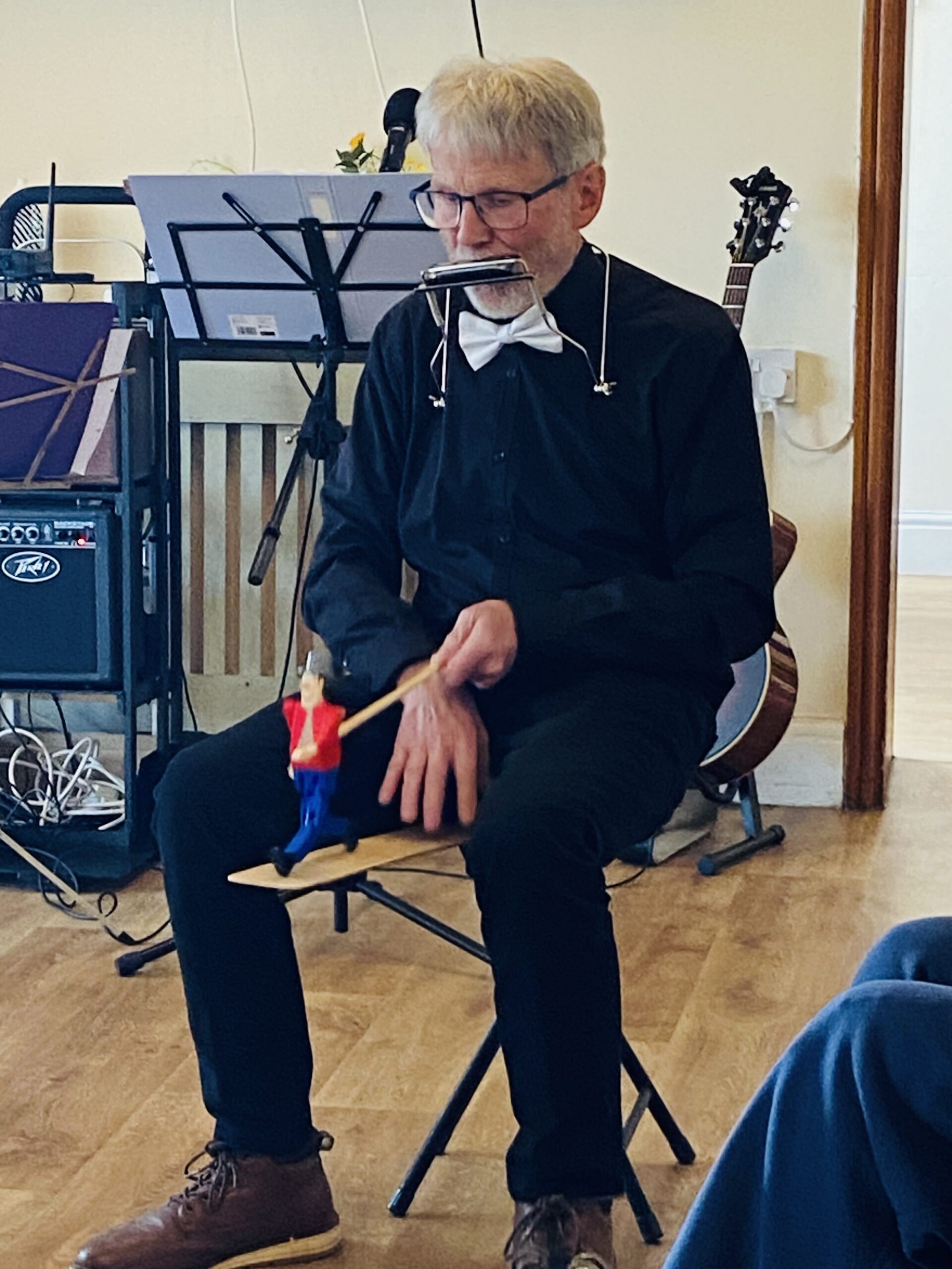 Keith playing the harmonica