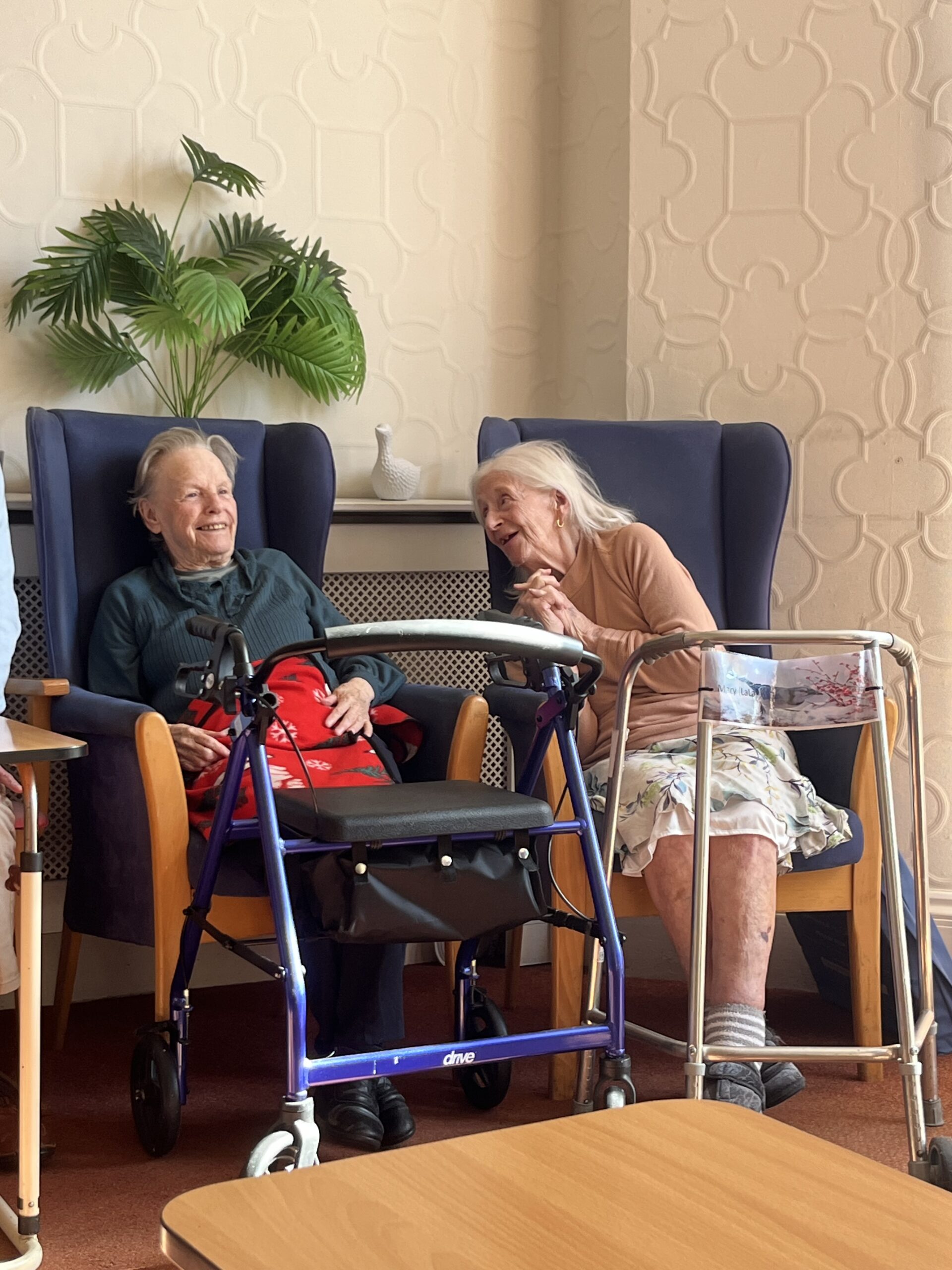 Residents Sheila and Mary laughing scaled