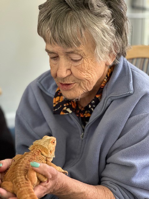 Sally holding a Bearded Dragon