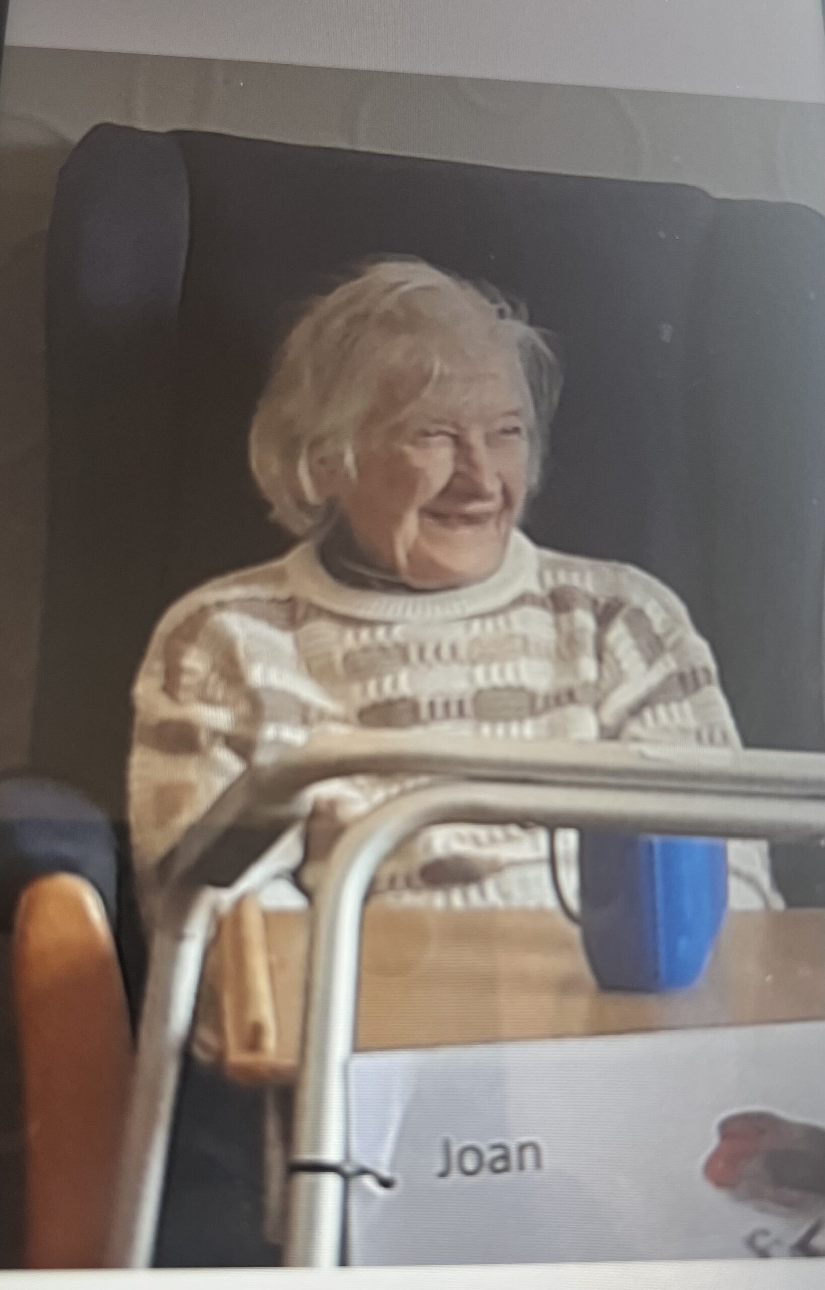 Smiling Joan loving the wonderful singing scaled