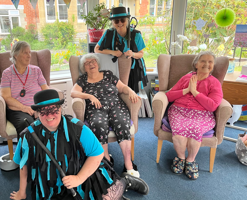 Morris dancers with Barb, Maggie and Herta