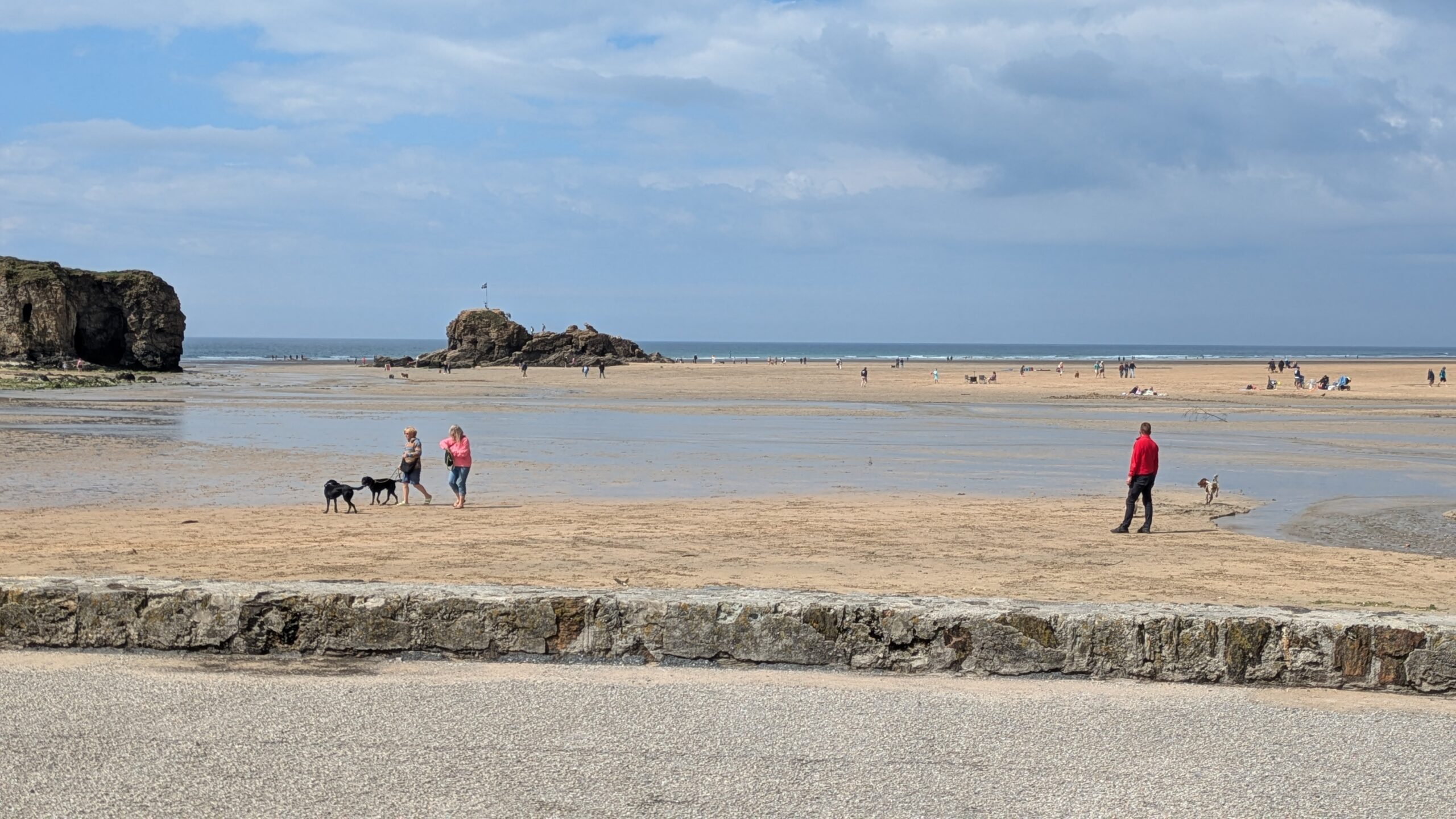 View of the beach from the bench Thelma is seated at